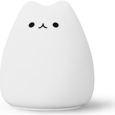 Lampe en silicone chat mignon de dessin animé, veilleuse LED à couleurs changeantes pour chambre d'enfant, cadeau original - Style 3 (1/5)