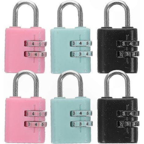 Lot de 6 cadenas à combinaison pour enfants, pour la maison : solution de sécurité facile à paramétrer (HwyS). (1/4)