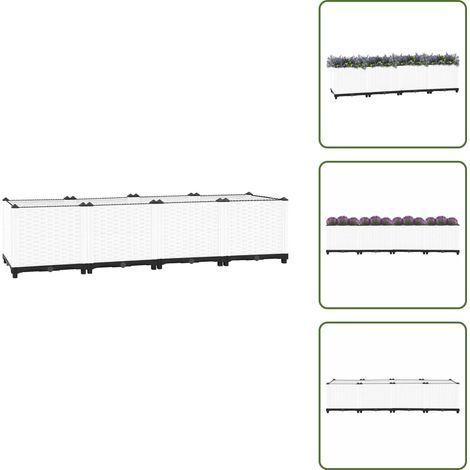 Hochbeet 160x40x38 cm Polypropylen - Hochbeet - Pflanzenbehälter - Gartenmöbel - Polypropylen - Blumenerde (1/5)