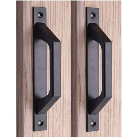 Drill bit set (D black) for drill Wooden handle 19.6cm carbon steel sliding door handle barn door pull (1/5)