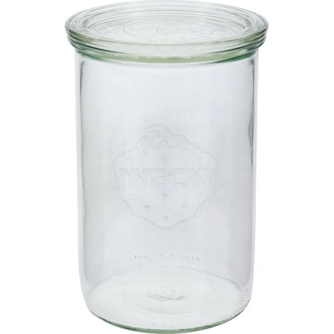 Weck Sturzglas 1050 ml, Einmach Glas mit Deckel zum Einkochen 6 Stück