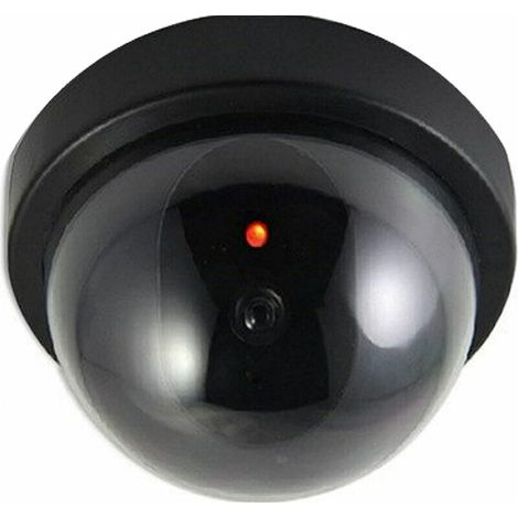 Dummy-Kameras, gefälschte Sicherheits-CCTV-Dome-Kamera mit LED-Blinklicht für Unternehmen, Geschäfte, Zuhause, Innen- und Außenbereich (4er-Pack) – Schwarz