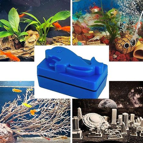 Brosse magnétique pour aquarium, outil de nettoyage, grattoir à algues pour verre, outil flottant (1/4)