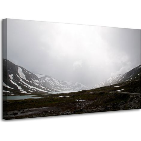 Leinwanddruck Natur Tal Berge 100x60 cm