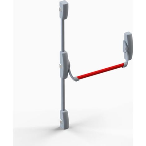 Serrure antipanique UNICO COMPATIBLE barre 2 et 3 points latéraux coupe-feu argent - ANTIPANIC
