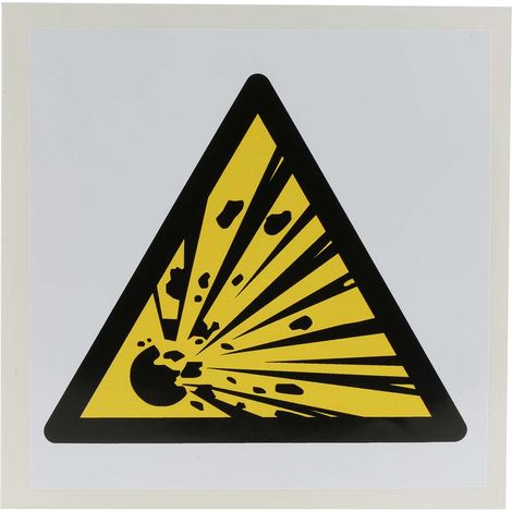 Panneau de danger, avec pictogramme : Danger matières explosives " " , Auto-adhésif ( Prix pour 1 )