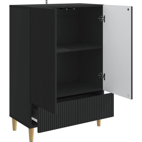 Maison La Vie - Buffet Salon Moderne - Meuble de rangement - avec tiroir Noir 66 x 34,5 x 95 cm Bois d'ingénierie bu2372