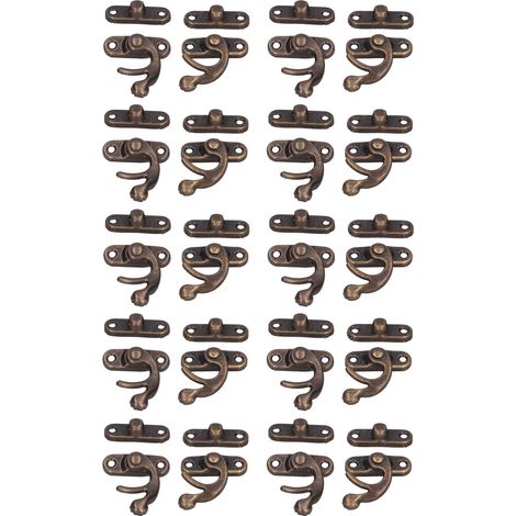 20er-Set antike Schnappverschlüsse aus Aluminiumlegierung mit Haken und Horn für Schmuckkästchen und Gepäckbeschläge (1/5)