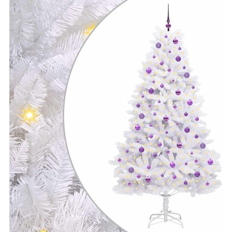 Albero di Natale  Albero natalizio  Albero festivo Artificiale con Rami Pieghevoli Bianco 210 cm (1/5)