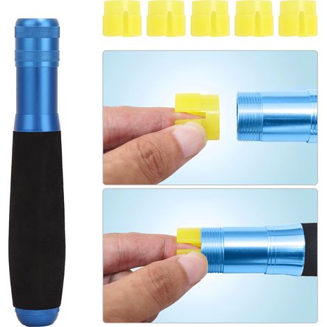 Poignée de canne à pêche en alliage d'aluminium avec revêtement EVA, manche personnalisable pour pêche DIY, remplacement et accessoire (Bleu)