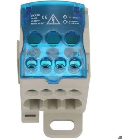 Boîte jonction 80A – bornier rail DIN 16 mm² – distribution (1/5)