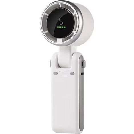 Tragbarer Ventilator. Mini-Tischventilator, 180° faltbar, elektrisch, für den Außenbereich – Hochleistungs-Modell (Grau) – inklusive kostenloser Aufkleber und Kabel (1/5)