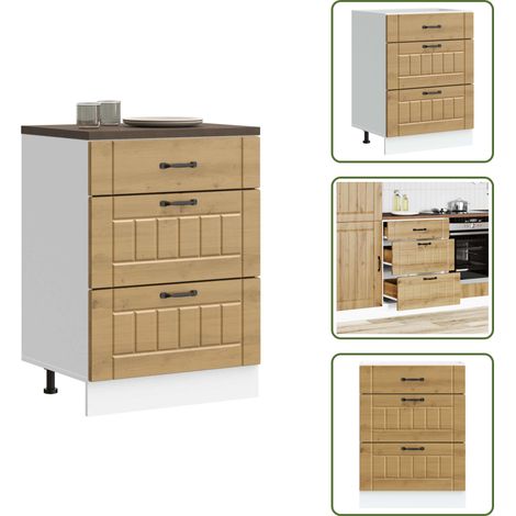 vidaXL Küchen-Unterschrank Lucca Artisan-Eiche Holzwerkstoff (1/5)