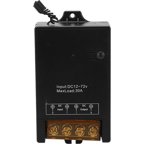 Relais voiture sans fil 433MHz, interrupteur télécommandé à bobine laiton, 12V-72V 30A, contrôleur RF pour véhicule (1/5)