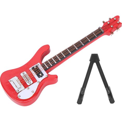 Modele De Guitare - 10 x 3 x 1 Cm - Decoration Bureau Table - Cadeau Musical - Bois Plastique Metal - Lot 1 (1/5)