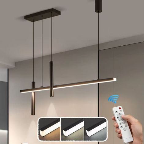 Lampe de table îlot LED, 120 cm, à intensité variable, avec fonction mémoire, suspension décorative, convient pour la cuisine et le salon. (1/5)