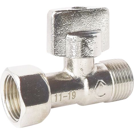 Robinet d'arrêt droit pour WC - Ecrou tournant 3/8" - Poignée 1/4 de tour