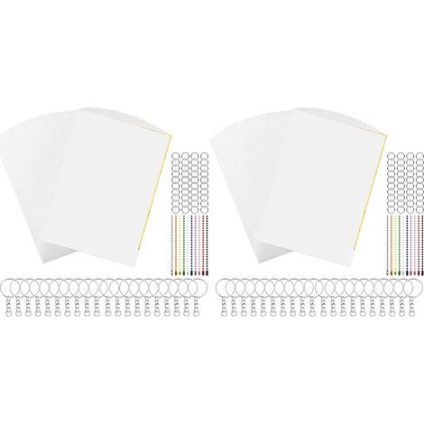 Adecuado para juegos de 300 láminas de plástico termorretráctil, juegos de llaveros de papel termorretráctil, ideal para la promoción de marcas infantiles, decoraciones de bricolaje u otros usos.