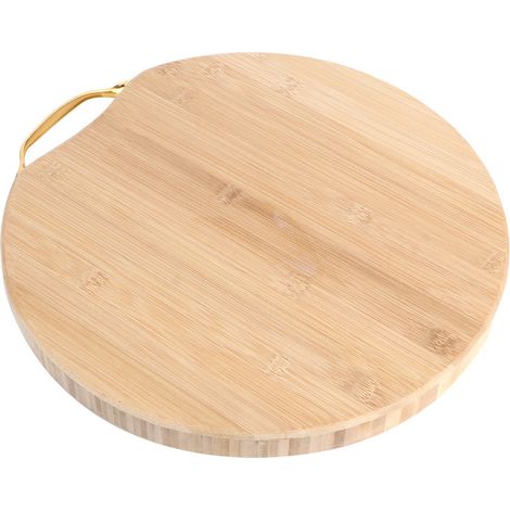 Planche à découper en bambou et bois (34 x 34 x 3 cm), idéale pour la cuisine, la découpe d'os, de légumes, de fruits et d'os. Entièrement fabriquée en bambou. (1/5)