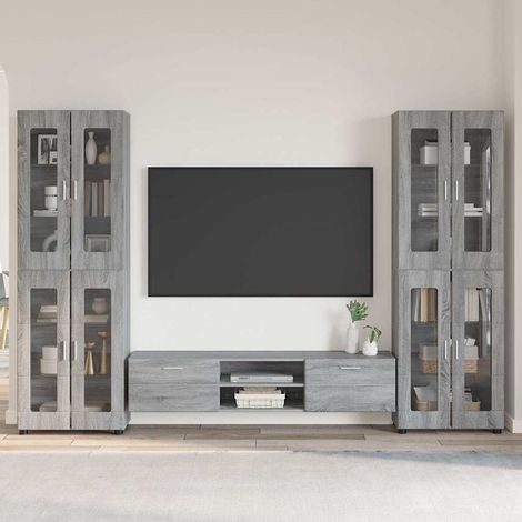 vidaXL Ensemble meuble TV FLORIN 3 pc Gris Sonoma Bois d'ingénierie (1/5)