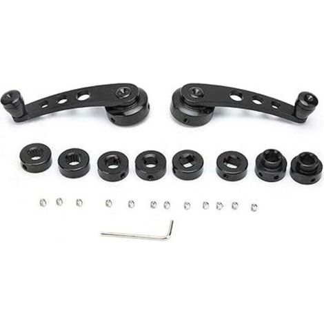 Fensterkurbel, 3 Zoll, schwarz, CNC-gefräste Aluminiumlegierung, Auto-Fensterheberkurbel-Set - Crezuo
