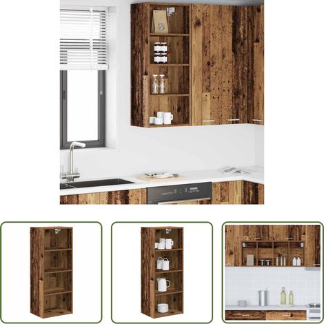vidaXL Altholz Schrank - Hängeschrank Altholz 40 x 29,5 x 100 cm Holzwerkstoff (1/5)