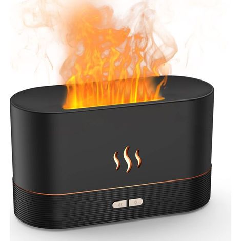 Essential Oil Diffuser, LED Humidifier, Ultrasonic Air Aroma Portable, Special Effect Night Atmosphere Light Simulation Flame