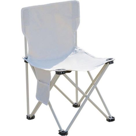 Camping Stoel - Opvouwbare Strandstoel - Avec Zijzak et Draagtas - 330 lbs Capacité de Charge - Wit 52 cm (1/5)