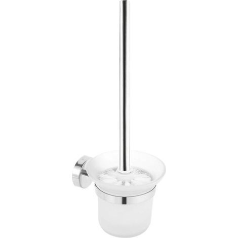Toilettenbürste, Hänge-Toilettenbürste mit Halterung, Wand-Toilettenbürste, Wand-Toilettenbürstenhalter, Badezimmer-Reinigungszubehör, mit Glasschüssel (1/5)