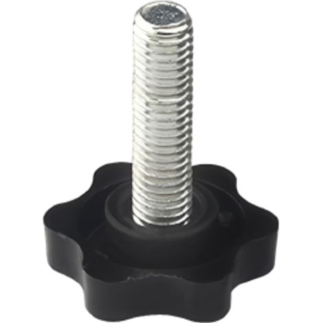 6 pièces Écrou à poignée, M5 à M10, trou traversant, revêtu de caoutchouc, tête hexagonale en plastique, pour fixation manuelle sans outil (1/5)