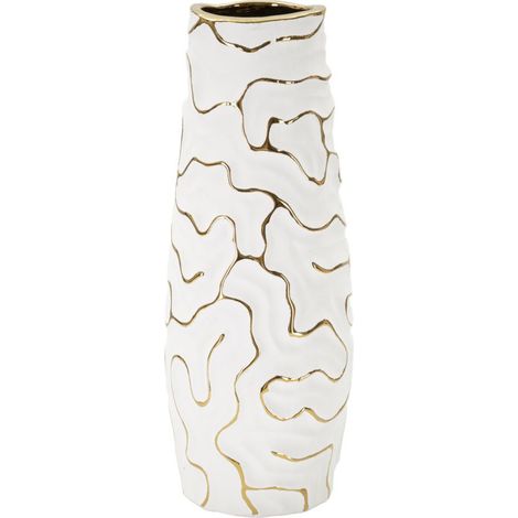 Vase Design en Céramique "Lia" 29cm Blanc