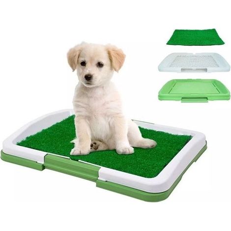 Dog toilet with artificial grass mat, tray and mesh insert, training mat for pets, 45.5 x 31 cm (1/5)