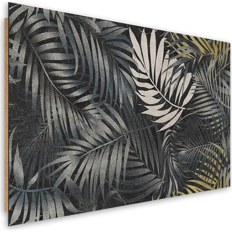 Quadro deco panel, Foglie tropicali scure natura - 90x60 (1/5)