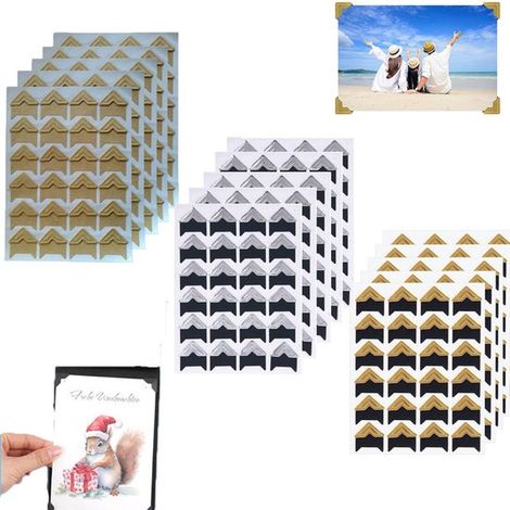 15 pièces - Autocollants d'angle pour photos - Autocollants d'angle vintage - Autocollants photo colorés - Accessoires pour albums photo - Autocollants d'angle - Convient pour le scrapbooking et les a (1/5)