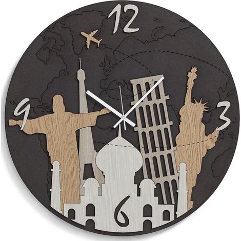 Orologio tondo da parete 30 cm in legno laminato RSN - MONUMENT (1/2)