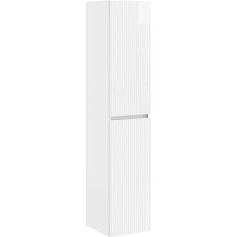vidaXL Mobiletto da Bagno a Muro Bianco Lucido 33 x 34,5 x 160 cm
