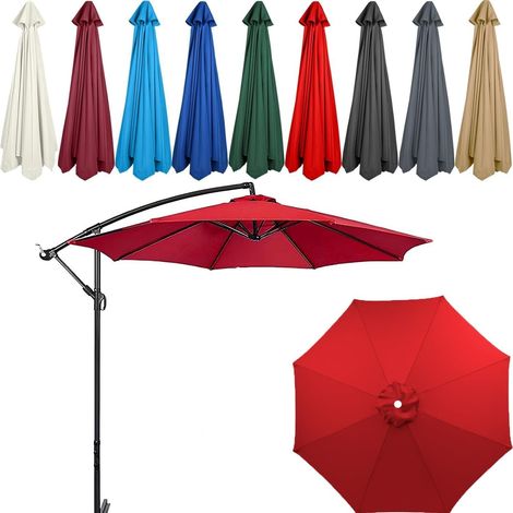 Toldo de repuesto universal para sombrilla de patio de 10 pies y 8 varillas, fundas portátiles para sombrillas, cubierta superior (rojo, 6.5 pies 6 varillas) (rojo, 6.5 pies 8 varillas) (1/5)