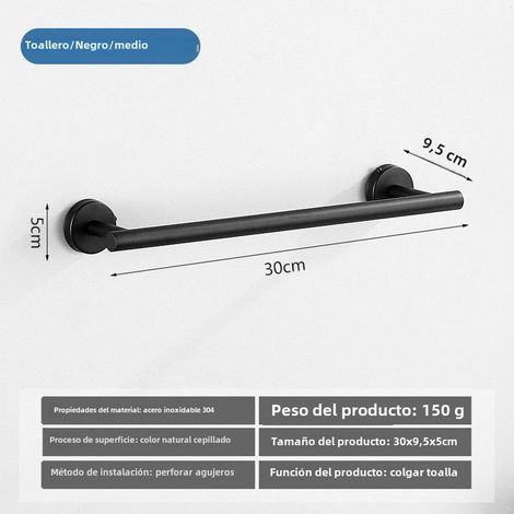 Rack De Toallas De Acero Inoxidable 304 Soporte Pesado Para Baño Gancho Adhesivo Anillo De Toalla Portador De Papel De Toalla Gancho De Bata Montaje En Pared (1/5)