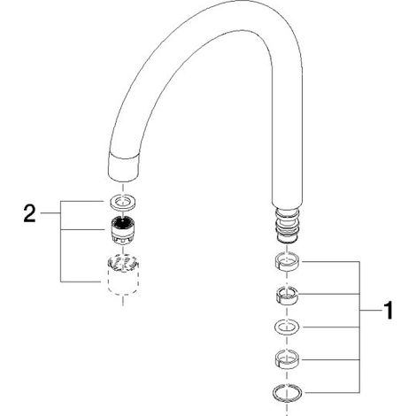 Dornbracht 90282223700-00 Bec de robinet Pièce de rechange