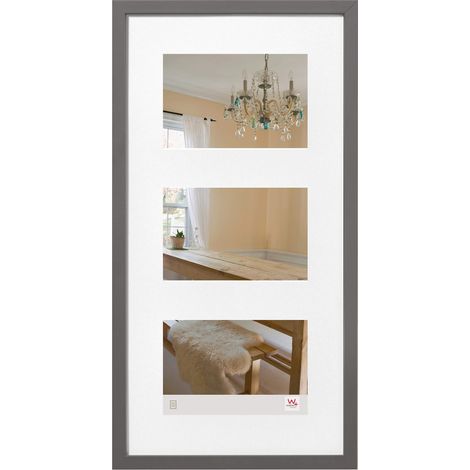 Cadre Photo Gris 3X 10x15 cm Cadre galerie Peppers Cadre en Bois BP315D (1/4)