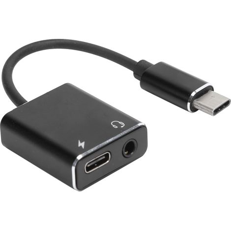 Câble adaptateur 2en1 USB-C vers jack 3.5mm pour charge rapide et écouteurs audio (1/5)