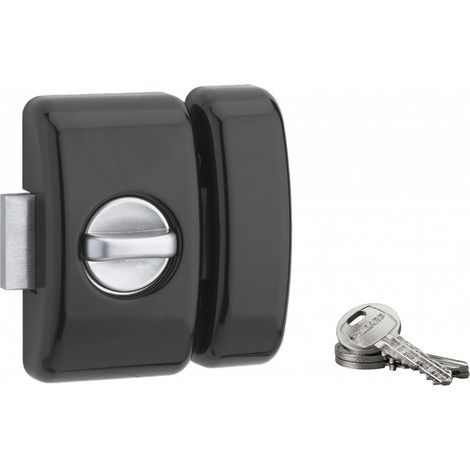 Thirard – Verrou à bouton pour porte d'entrée – Cylindre 45mm à 5 goupilles – Acier renforcé – Niveau de sécurité 6/10 – 3 clés fournies