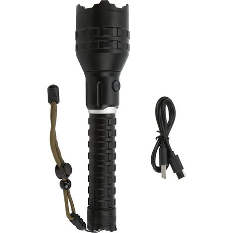 Wiederaufladbare LED-Taschenlampe mit USB-C-Anschluss, hohe Helligkeit, rutschfest, wasserdicht (IPX4), ergonomisches Design, einfache Bedienung (1/5)