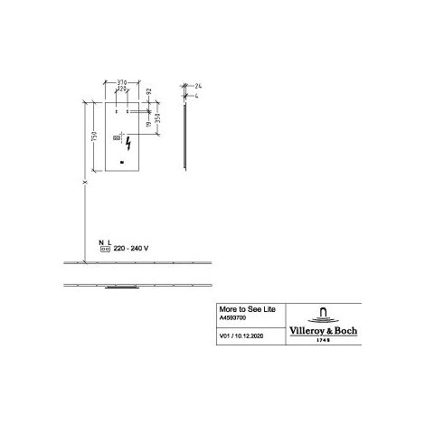 Villeroy & Boch A4773700 Miroir More to See Lite A47737