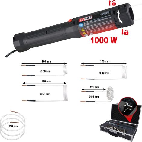 KS Tools Induktions-Heizpistolen-Satz mit Schnellverriegelung, 6-tlg