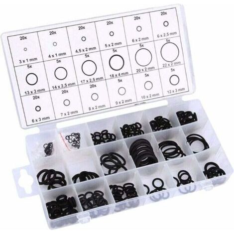 225pcs Joint Torique en Caoutchouc, 18 Tailles Kit Joint Torique Assortiment, Joint d'Étanchéité, Joints Toriques Universel Assortiment, pour la Réparation Robinetterie Automobile