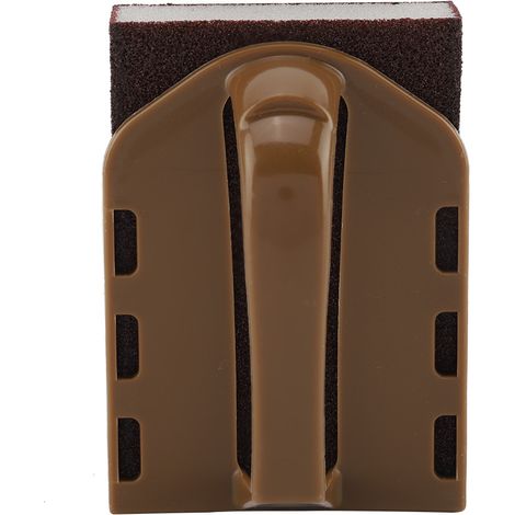 Brosse éponge émeri avec poignée PP, double face remplaçable, forte décontamination, pour cuisine et salle de bain, marron (1/5)