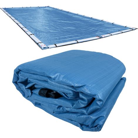 Bâche d'hiver en Maille Bleue pour Piscine creusée 6,1 x 12,2 m (1/3)