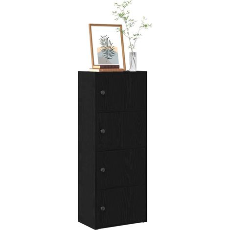 Bücherregal Schwarz Eichen-Optik 40x24x102 cm Holzwerkstoff