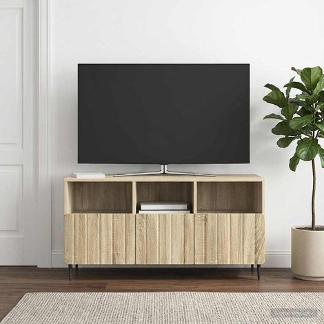vidaXL Mueble de TV con cajón Roble Sonoma 102 x 34,5 x 50 cm (1/5)